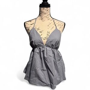 Chic Light Blue Halter Blouse